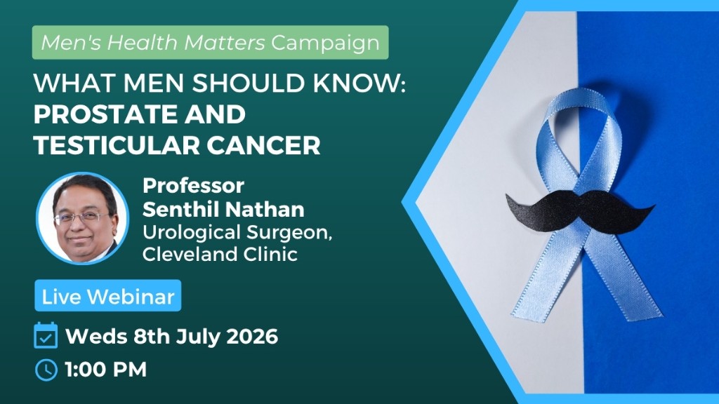 Prostate and Testicular Cancer webinar header